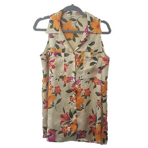 𝅺victorias secret XS tropical Sleeveless blouse